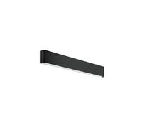 Aplique de pared LED IDEAL LUX Delta, negro, 61 cm de ancho, 3000 K
