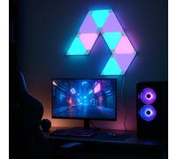 Aplique de pared LED inteligente Calex TRIANGLES, 9 piezas, RGBW, atenuable