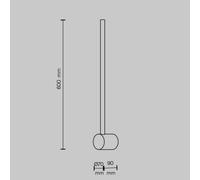 Aplique de pared LED Light stick de Maytoni, latón, altura 60 cm