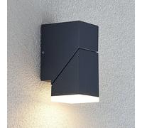 Aplique de pared LED Lindby Sally, 15 cm, antracita, IP54