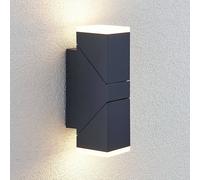Aplique de pared LED Lindby Sally, 22cm, antracita, IP54