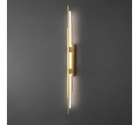 Aplique de Pared LED Lineal Moderno de 39,4" con Barra de Tubo Dorado Estilo Industrial Rústico Ideal para Dormitorio Sala de Estar Y Oficina
