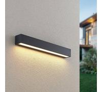 Aplique de pared LED Lucande Lengo, 50 cm, antracita, hacia abajo, 3000 K