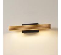 Aplique de pared LED Lucande Lieske, 40 cm, madera, negro