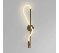 Maytoni aplique de pared LED Tau, color dorado, altura 84 cm, aluminio EC:EPREL:1370274