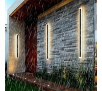 Aplique de pared LED moderno para exteriores - Luminaria exterior impermeable de 120 cm para garaje y patio, temperatura de color ajustable de 2700K/4500K/6500K, elegante diseño de aluminio acrílico,