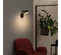 Aplique de pared LED OSRAM Decor Kyoto, negra, atenuable, enchufe True