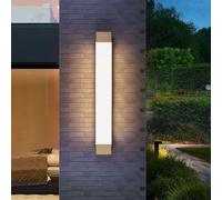 Aplique de Pared Led para Exteriores - Aplique Lineal Deo Inoxidable con Pantalla Acrílica, de 45 cm a 90 cm para el Hogar Y el Garaje (Dorado, 45 Cm)/Oro/60 cm