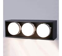 Aplique de Pared LED, plafón LED, Foco de 3 Luces de 27 W, bañador de Pared Giratorio y orientable, luminaria de mazorca cúbica, luz de Aluminio antideslumbrante Negra [Clase energética A+]