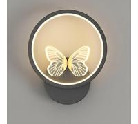 Aplique de Pared LED Redondo con diseño de Mariposa nórdica, Apliques Art déco con cableado, iluminación de Pared para Interiores, lámparas de Pared para Sala de Estar, Dormitorio y Escalera