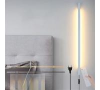 Aplique de pared LED regulable para interiores con control remoto, lámpara de pared enchufable con interruptor, aplique de pared interior, tira larga de aluminio, brillo ajustable, escalera, balcón, p