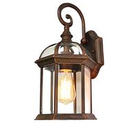 Aplique de Pared Led Rústico con Cuerpo de Aluminio, 110 V, Lámpara de Pared Exterior Antioxidante, Luz de Pared Exterior Impermeable, Aplique de Pared Exterior Estilo Granja Europea./Bronce/9,4 Pulga