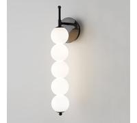 Aplique de pared LED tipo globo, lámpara de pared blanca con montura de cristal, apliques de cobre con cableado fijo, iluminación para sala de estar, dormitorio, mesita de noche, lámparas de decoraci