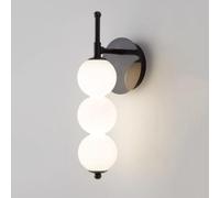 Aplique de pared LED tipo globo, lámpara de pared blanca con montura de cristal, apliques de cobre con cableado fijo, iluminación para sala de estar, dormitorio, mesita de noche, lámparas de decoraci