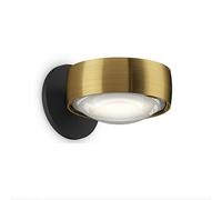 Aplique de pared LED tipo globo, moderno, de 6 W, de aluminio, con pantalla de cristal, mini lámpara decorativa para interiores, ideal para dormitorio, sala de estar, pasillo o corredor. Acabado cepil