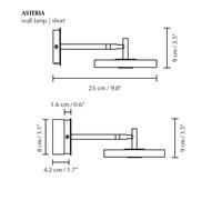 Aplique de pared LED UMAGE Asteria SHORT HW, acero pulido, 28 cm EC:EPREL:2320233