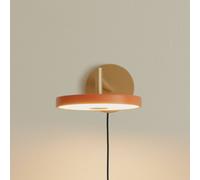 Aplique de pared LED UMAGE Asteria Short, naranja/latón, enchufe True