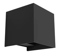 Eglo Valmontone Lámpara de pared LED interior, con iluminación indirecta, forma de cubo, aplique de pared, para dormitorio y salón, metal, en negro, color de luz blanco cálido, 10 x 10 cm