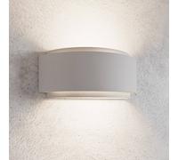 Aplique de pared Lindby Cassian, escayola, 32 cm, blanco, semicircular