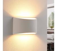 Aplique de pared Lindby Heiko, set de 3, arriba/abajo, escayola, blanco