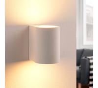 Aplique de pared Lindby Jannes, redondo, blanco, escayola, G9, pintable
