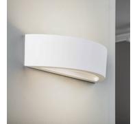 Aplique de pared Lindby Konstantin, ancho 30 cm, blanco, escayola, E14