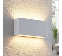 Aplique de pared Lindby Mavora, angular, 25 cm, blanco, escayola, G9