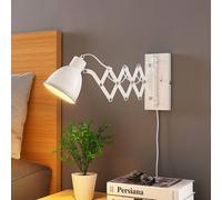 Aplique de pared Lindby Merle, altura 22 cm, blanco, extensible