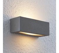 Aplique de pared Lindby Nellie, gris, hormigón, 21,8 cm de ancho