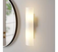 Aplique de pared Lindby Ophelia, altura 39 cm, blanco, cristal