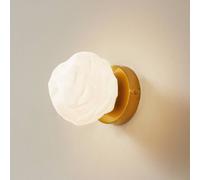 Aplique de pared Lindby Piatra, opal/latón, cristal, Ø 16 cm, G9