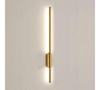 Aplique de pared lineal dorado, lámpara de pared de tira larga ultrafina, aplique de pared de flauta de metal con pantalla de silicona blanca, lámparas de pared LED modernas, luces de pared con