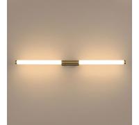 Aplique de pared lineal dorado moderno, lámpara de pared larga LED simple, lámpara de baño dorada sobre espejo, apliques de pared de tubo de acrílico para interiores para sala de estar, pasillo, mesit