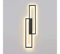 Aplique de pared lineal geométrico, aplique de metal delgado con acabado negro, lámpara de pared LED moderna - 3000 K, iluminación decorativa para pasillo, lámparas de pared, luces de pared para cabec