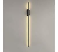 Aplique de pared lineal LED Aplique de pared largo moderno Aplique de pared negro / dorado Cableado, 3000K Decoración minimalista Bañador de pared para baño interior Dormitorio Mesita de noche Sala de