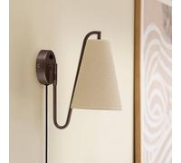 Aplique de pared Lou de Globen Lighting, bronce/blanco, Ø 14 cm, enchufe