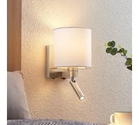 Aplique de pared Lucande Brinja, 29 cm, orientable, brazo de lectura, E27