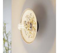 Aplique de pared Lucande Faelira, rosa/blanco, cerámica