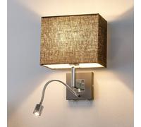 Aplique de pared Lucande Rebekka, 31 cm, negro, brazo de lectura LED