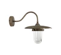 Aplique de Pared Luz Exterior Marítimo H: 29,5 CM Latón Cristal En Bronce Antik