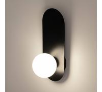 Aplique de pared Maytoni Bao, blanco/negro, altura 31 cm, cristal, G9 True
