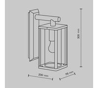 Aplique de pared Maytoni Cell, grafito, aluminio, altura 20 cm, IP65