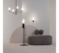 Aplique de pared Maytoni Memory, negro, altura 24,4 cm, cerámica True