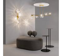 Aplique de pared Maytoni Miracle, Ø 20 cm, color latón, cristal True