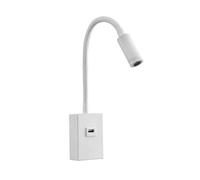 Aplique 3w 4000k capote blanco usb e interrupt. 43x6x4 cm 285lm articu