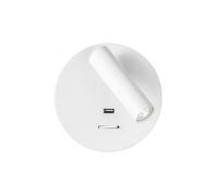 Aplique 3w 4000k giotto redondo blanco puerto usb 150lm c/interruptor