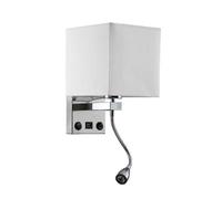 Aplique 3w 4000k+1xe27 y puerto usb stephen cromo/pant.blanca 285lm 38