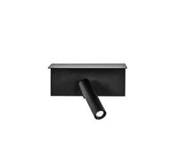 Aplique 3w 4000k leonardo negro c/estante y usb 150lm c/interruptor 1