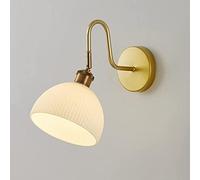 Aplique de pared moderno Aplique de pared de cúpula única Pantalla de lámpara de pared de vidrio acanalado ..1, iluminación de cabecera ajustable,iluminación de techo