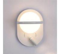 Aplique de Pared Moderno con Forma de Globo G9, luz LED de Lectura de 3 W, lámpara de Pared Ajustable para mesita de Noche, luz Blanca cálida de 3000 K, Interruptor de Encendido/Apagado para Dorm